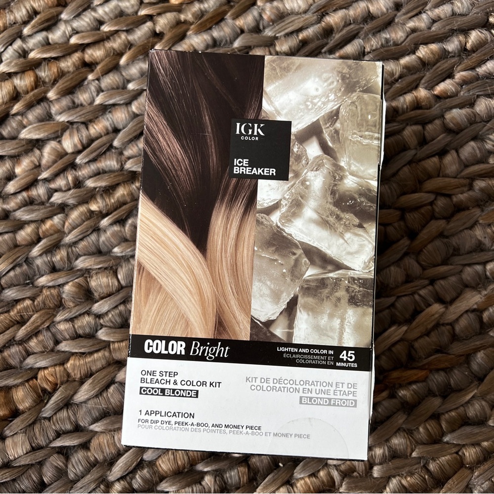 IGK Hair Color Bright Ice Breaker cool blonde one step bleach and color kit